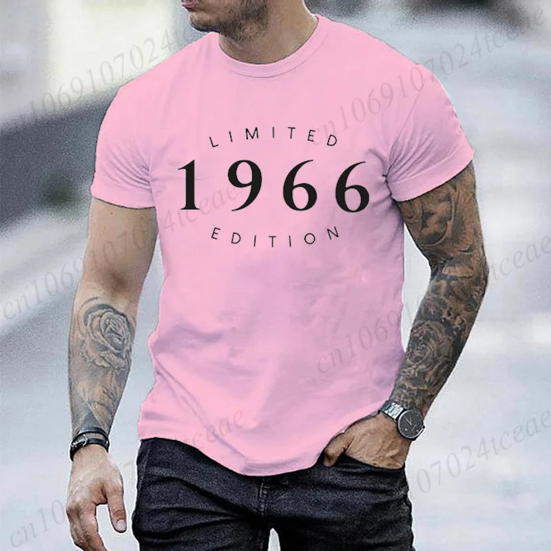 60th Vintage EST Birthday T-Shirts for Men Women Short Sleeve T-shirt Vintage Tee Limited Edition 60th Tee Fashion Top Unisex