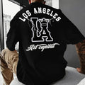 Men's Summer 100% Cotton Fashionable Casual Loose Large Size Los Angeles Letter Printed Round Neck Short Sleeve T-shirt Top