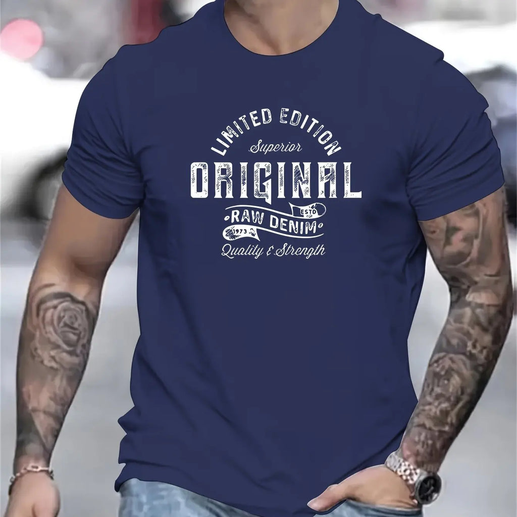 Men's summer 100% pure cotton fashionable casual sports loose edition pattern printed round neck short sleeved T-shirt top