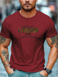 Men's Summer 100% Cotton Fashion Casual Loose London 1988 Pattern Printed Sports Round Neck Short Sleeve T-shirt Top